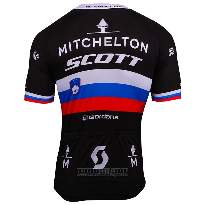 2018 Fahrradbekleidung Mitchelton Scott Champion Russland Trikot Kurzarm und Tragerhose - zum Schließen ins Bild klicken